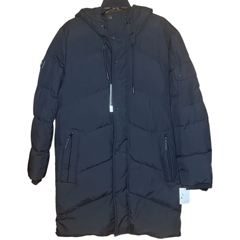 ANDREW MARC Sullivan Down Hooded Puffer Parka in Black NWT Size Small